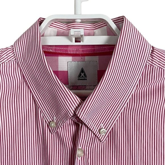 Gaastra Men's XL Pink White Striped Embroidered Button Up Long Sleeve Shirt - Picture 5 of 10